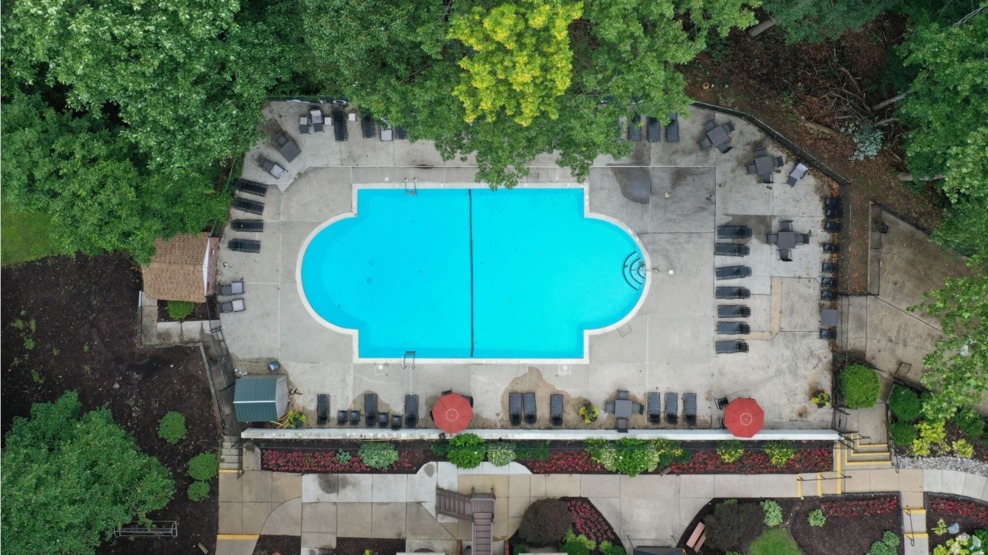 top view of swimming pool